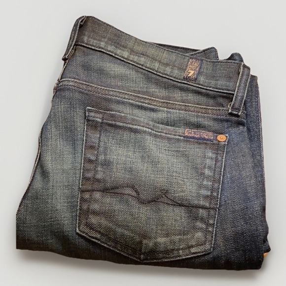 7‎ For All Mankind Boot Cut Dark Wash Jeans - Picture 2 of 6
